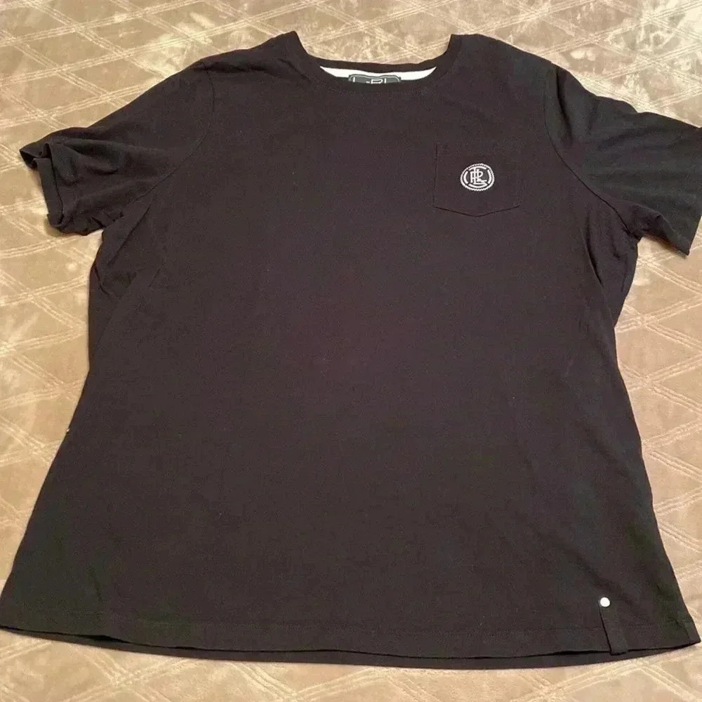 Lauren Ralph Lauren Active Black Short Sleeve T Shirt in Size 1X.